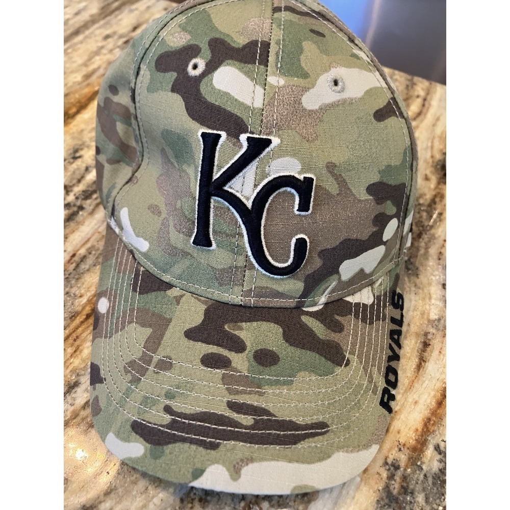 Kansas City Royals '47 Brand Camo Hat Army Strap Buckle Military Salute Service